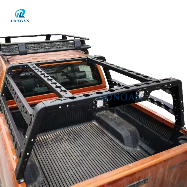 Pickup Universal Rear Truck Rack Roll Bar With LED Light For F150