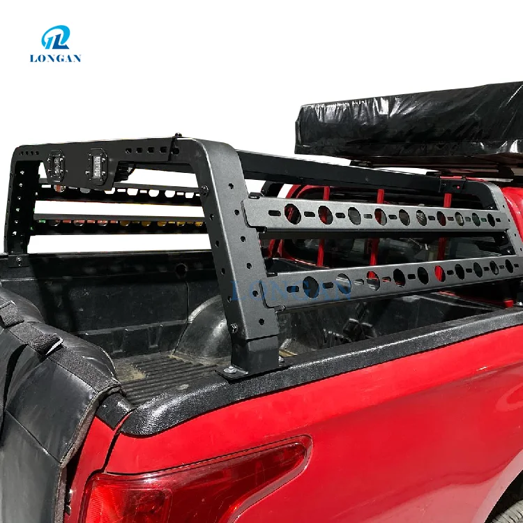 Pickup Universal Rear Truck Rack Roll Bar With LED Light For F150